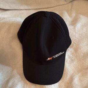 Black Flexfit Hat with Orange Xtreme Xperience Logo